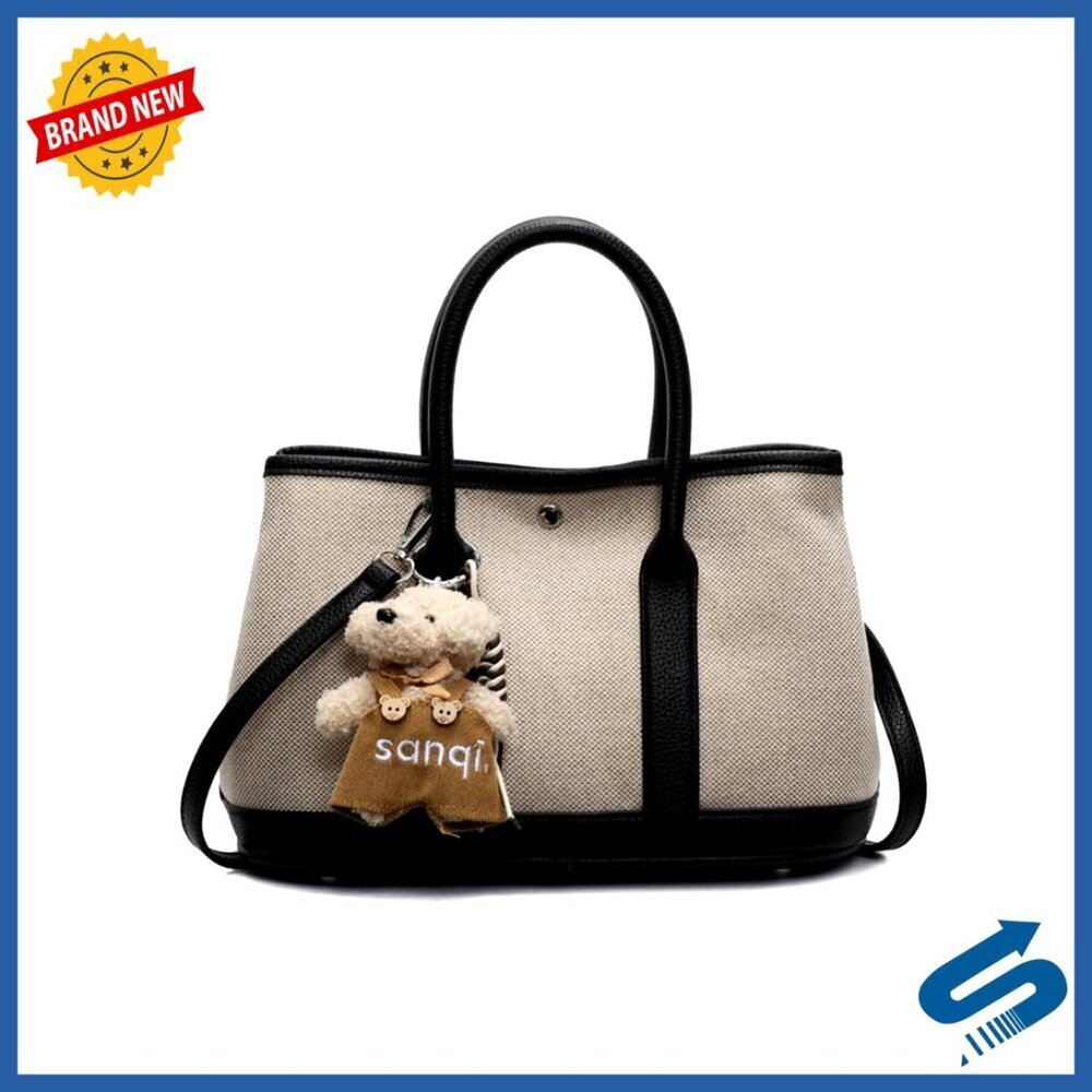 Small Canvas Tote Bag Top Handle Shoulder Satchel Minimal Chic Versatile